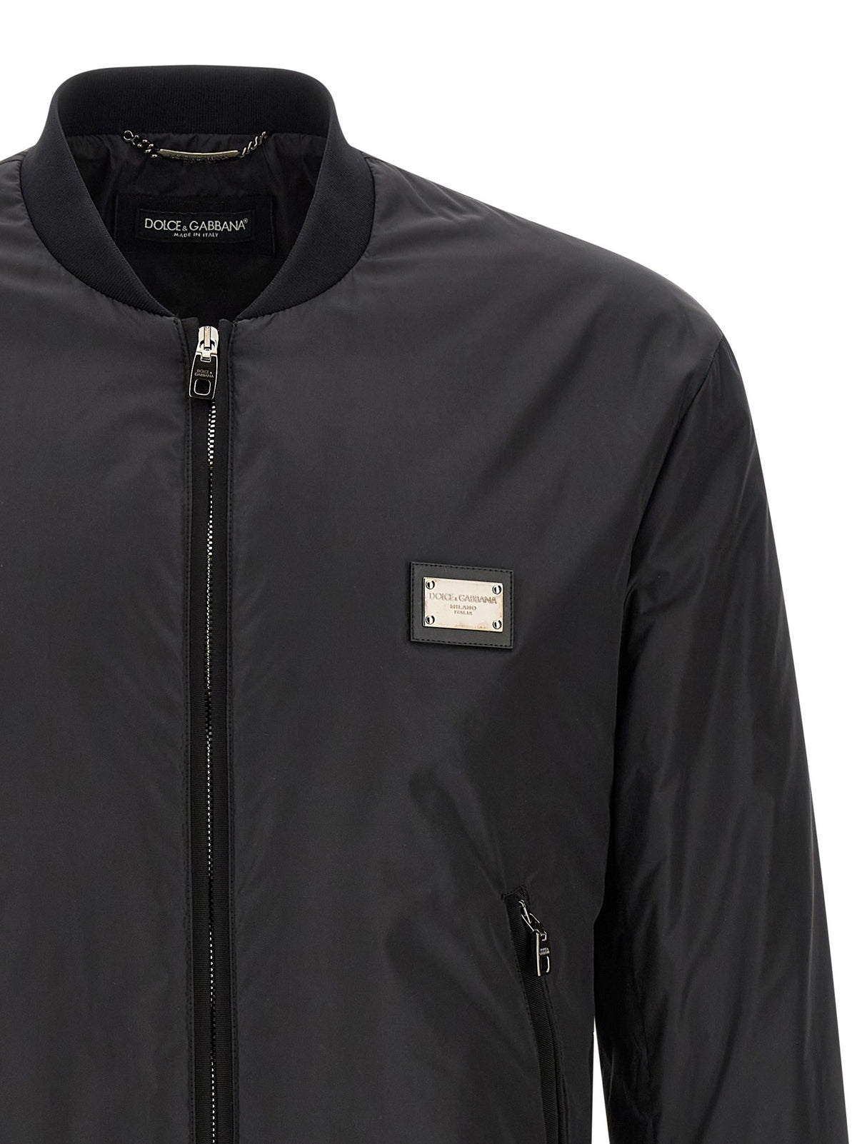 Logo plaque bomber jacket