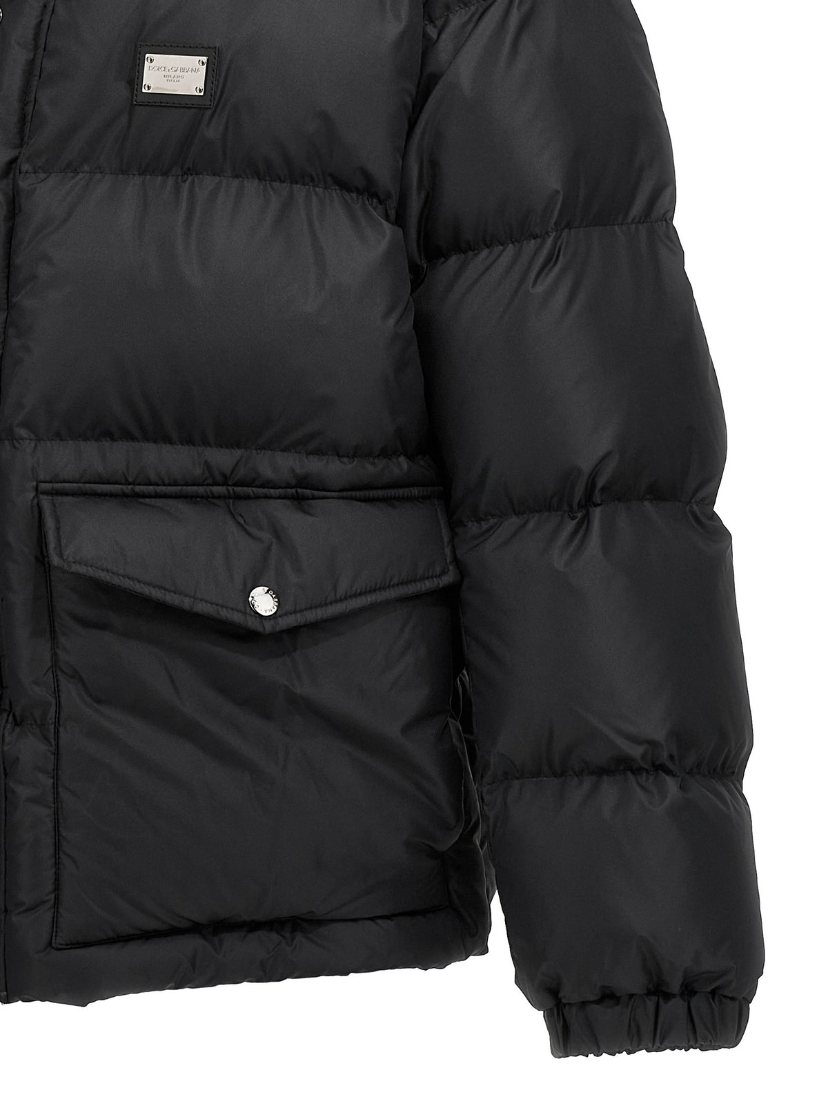 Logo plate down jacket