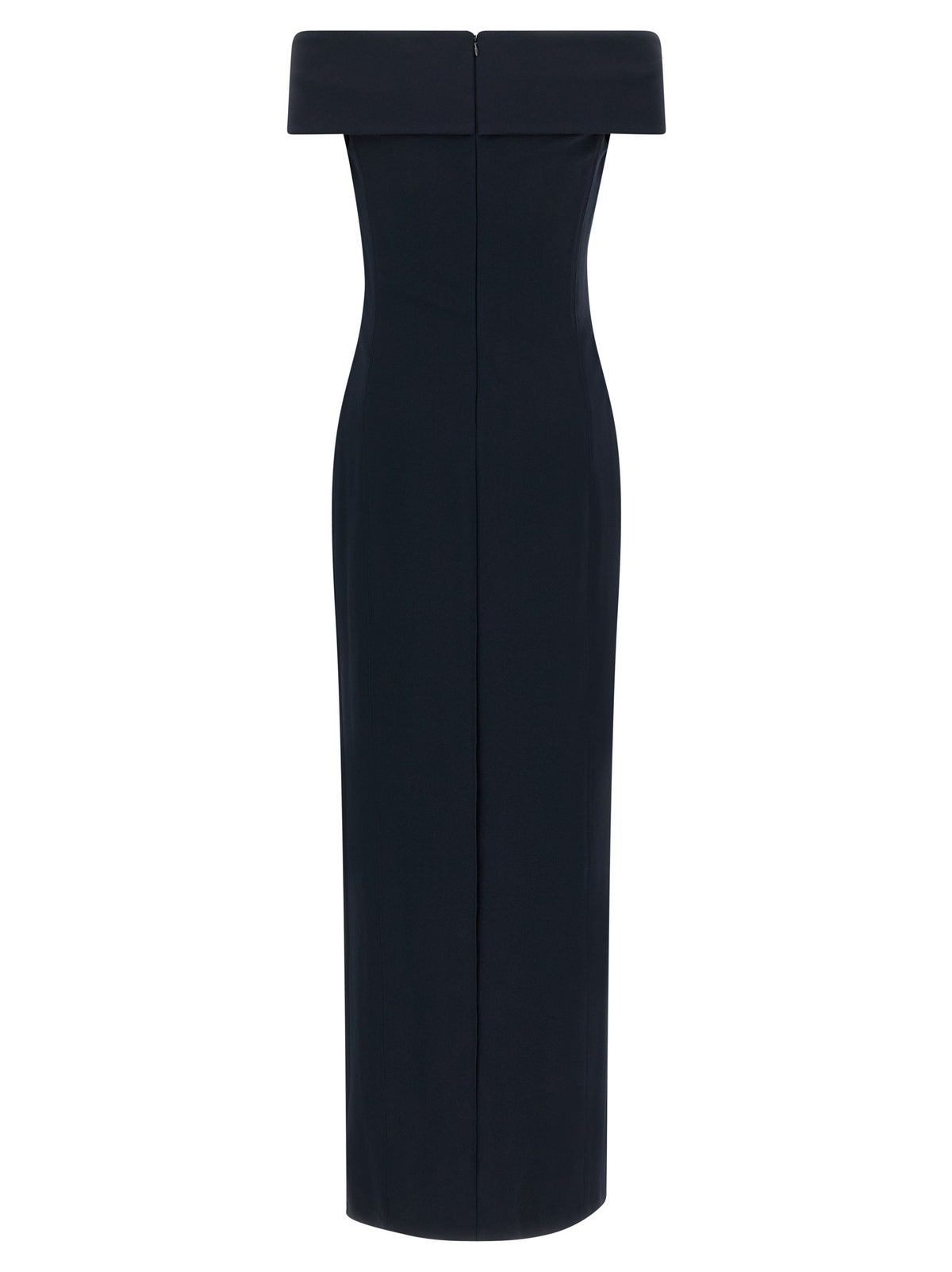 Long dress with crossed neckline