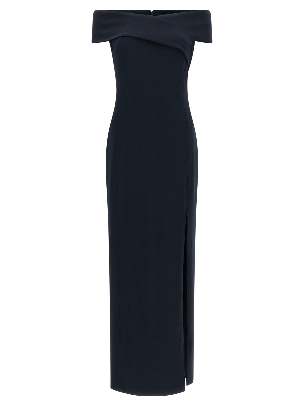 Long dress with crossed neckline