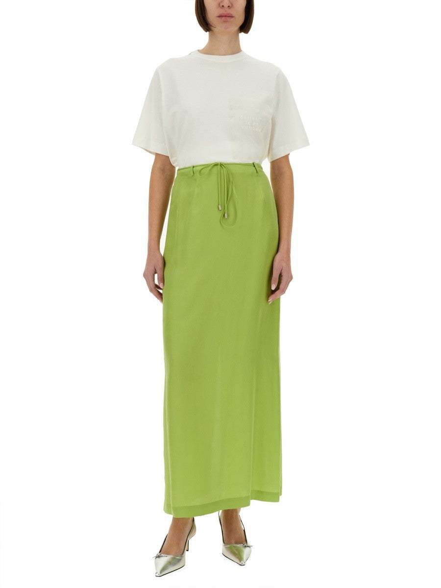 LONG SILK SKIRT