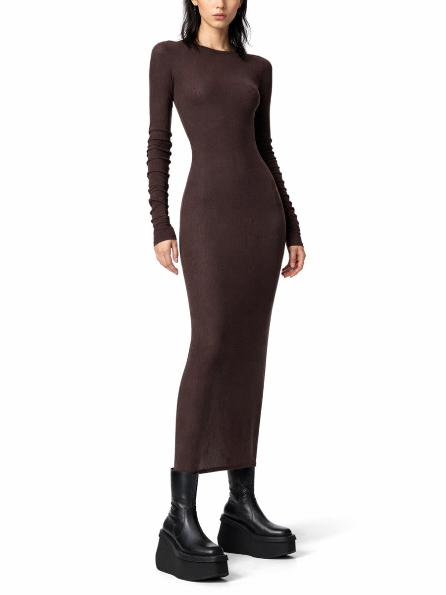 LONG-SLEEVED MIDI DRESS