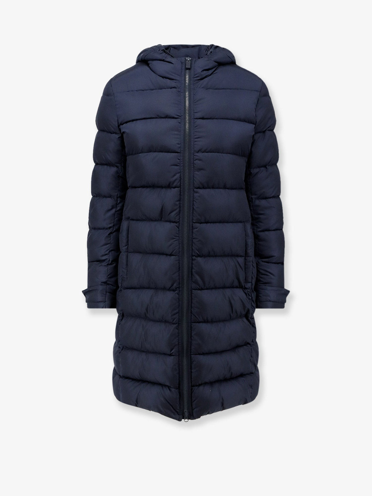 Luna Nuova long down jacket with hood