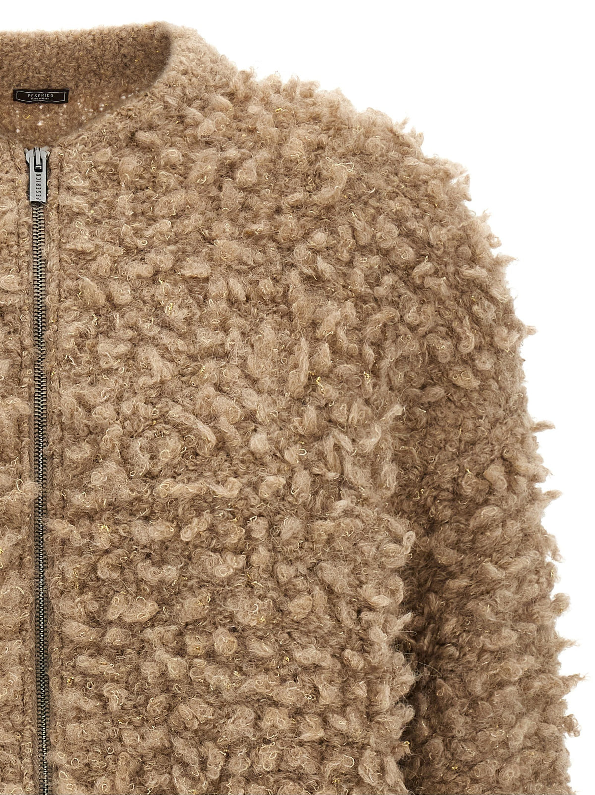 Lurex bouclé bomber jacket