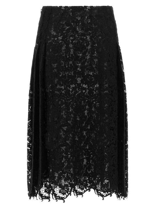 Black macramé lace skirt