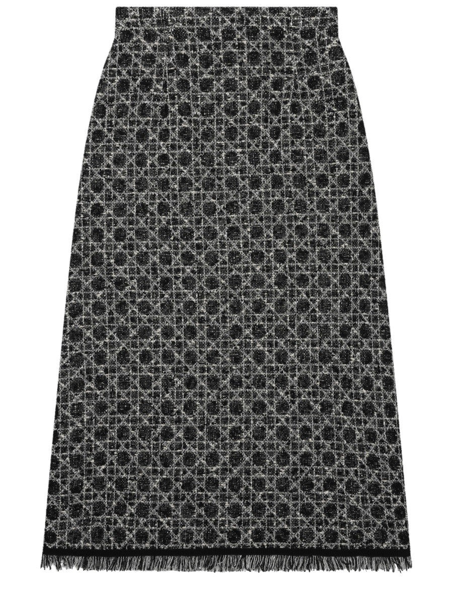 "MACROCANNAGE" MIDI SKIRT