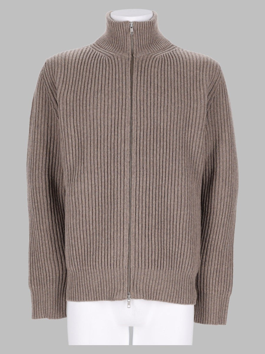 maglia a costine con zip