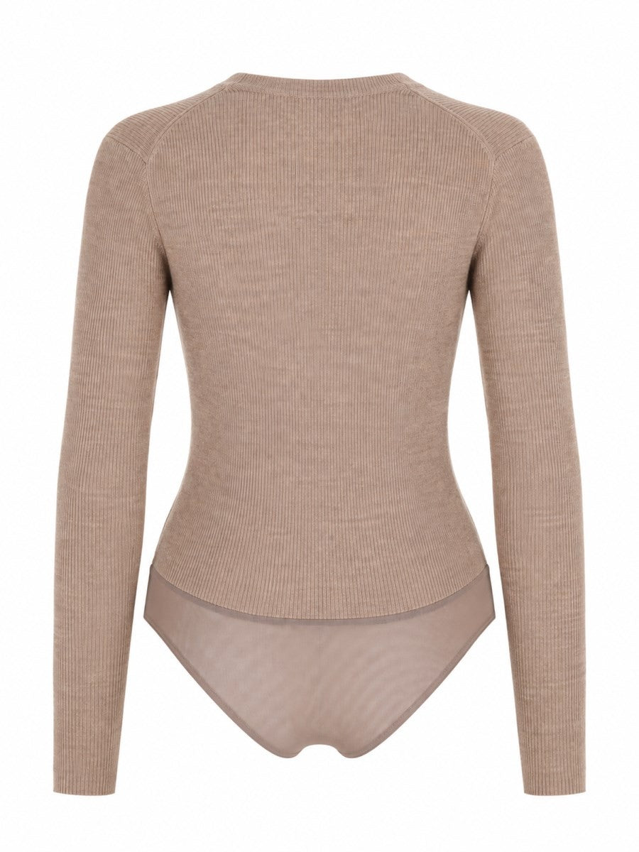 Maglia Body In Filato Di Cashmere