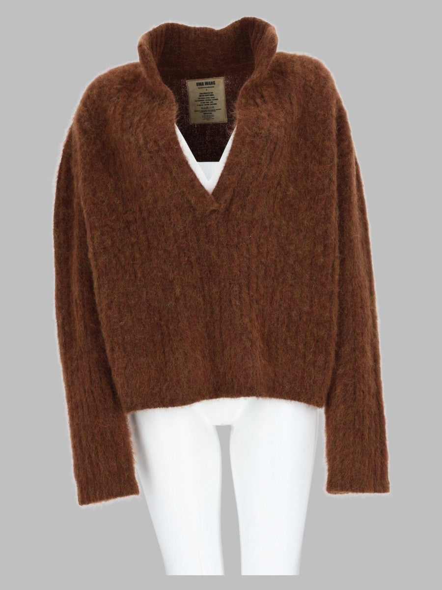 Maglia In Alpaca e Lana Con Scollo a V