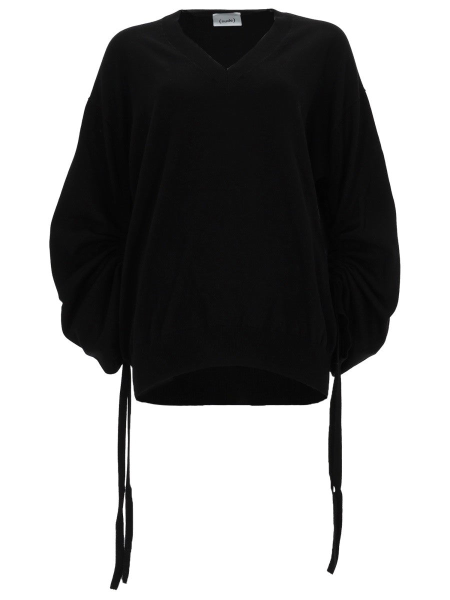 MAGLIA IN COTONE CON SCOLLO A V