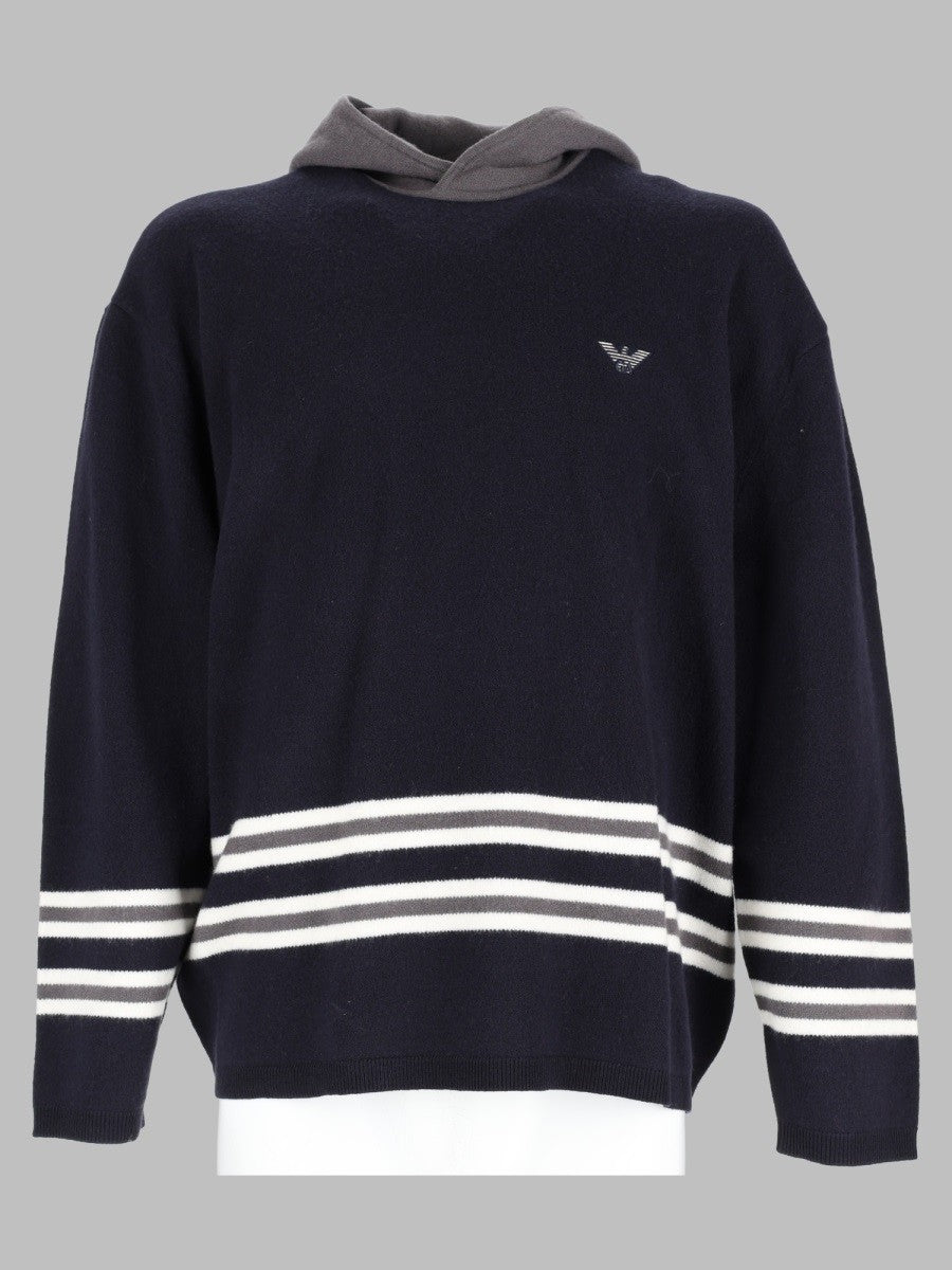 Maglia In Lana Con Cappuccio
