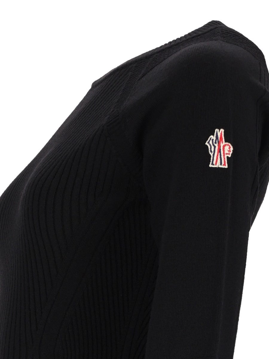 Maglia In Lana Con Patch Logo
