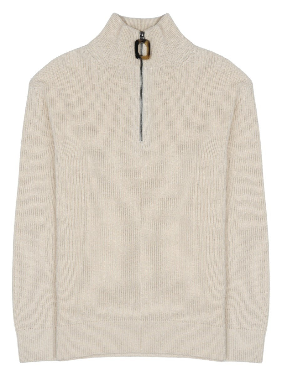 MAGLIA IN LANA E COTONE CON ZIP