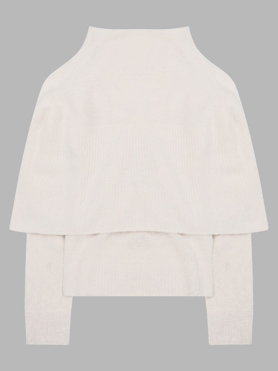 Maglia In Lana Merino Con Collo a Cappa
