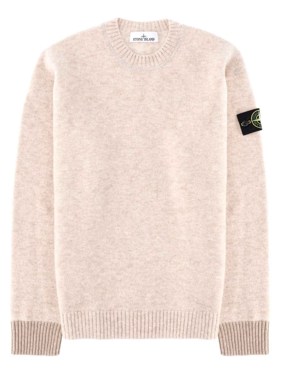 Maglia In Misto Alpaca e Lana Con Patch Logo