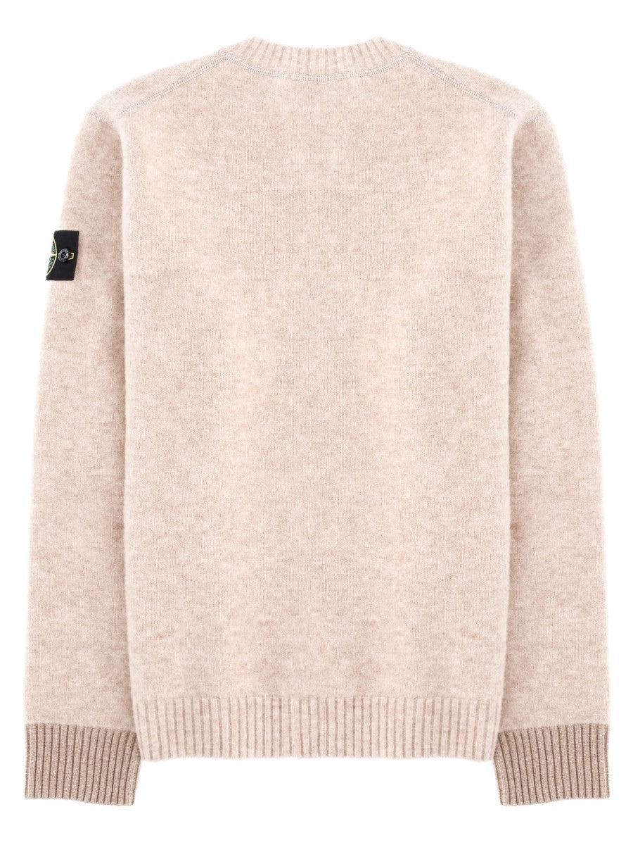 Maglia In Misto Alpaca e Lana Con Patch Logo