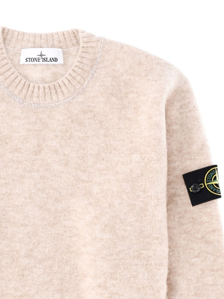 Maglia In Misto Alpaca e Lana Con Patch Logo