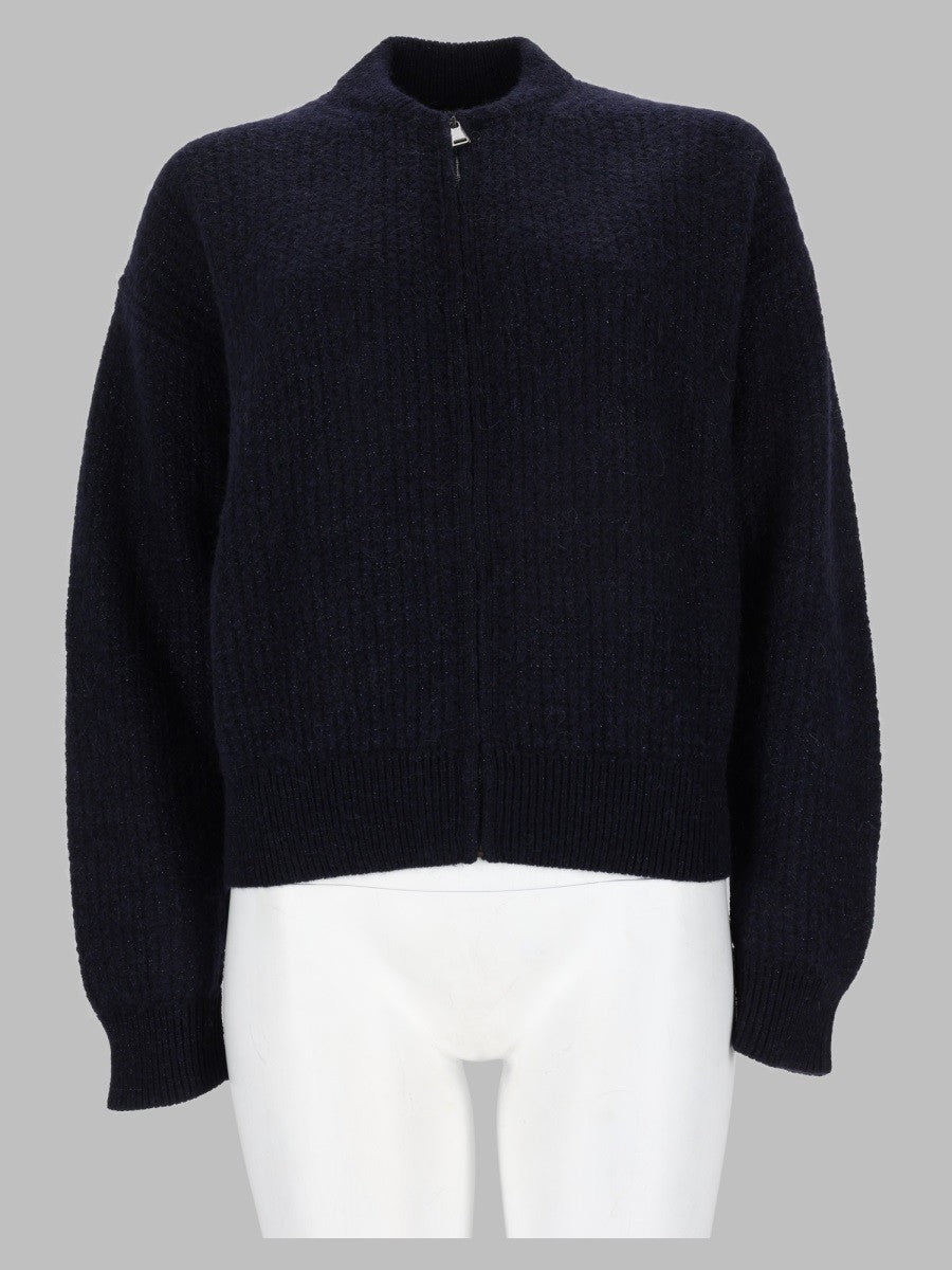 Maglia in Misto Lana e Cotone con Zip