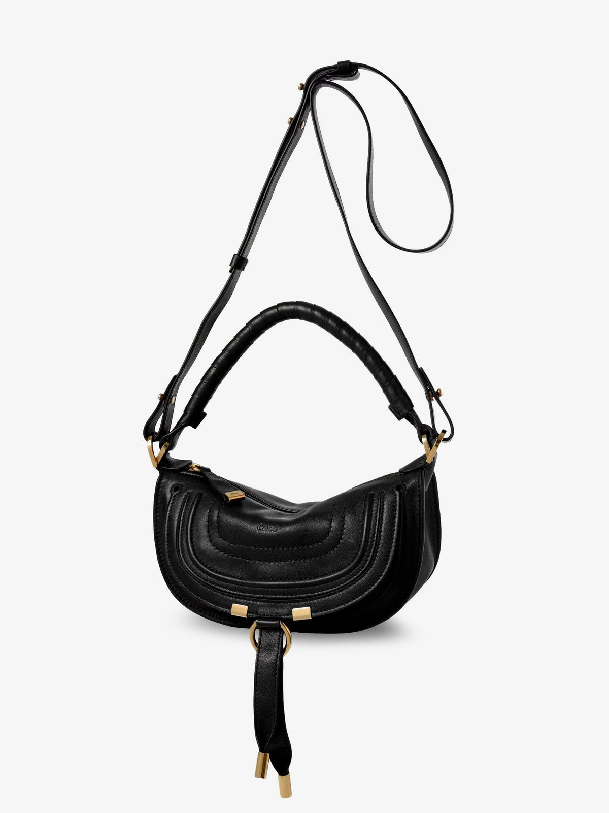 Marcie Mini leather crossbody bag with stitching detail