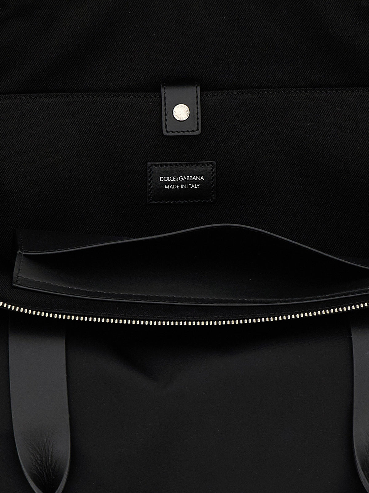 Media logo patch shopping bag
