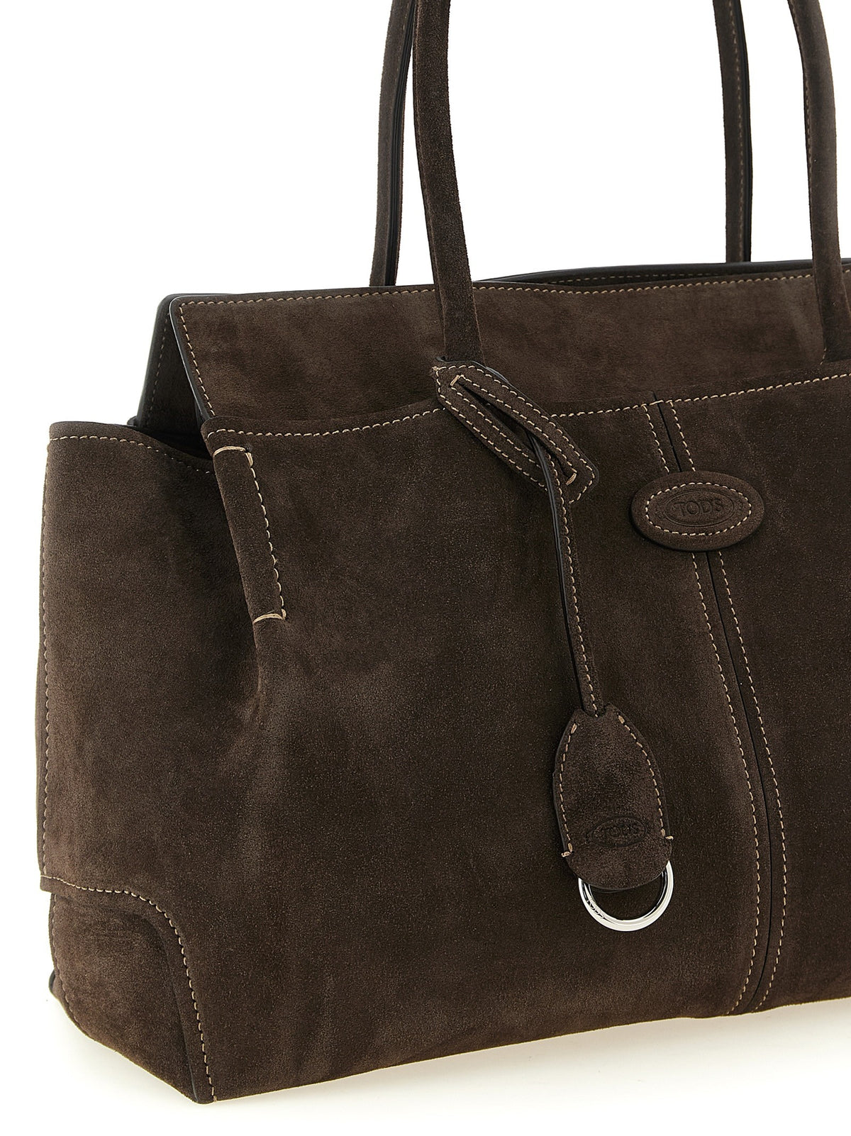 Medium suede shopping bag