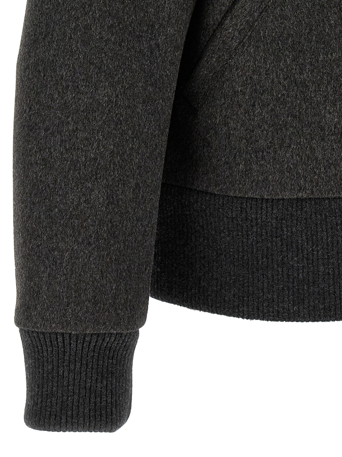 Mélange grey wool bomber jacket