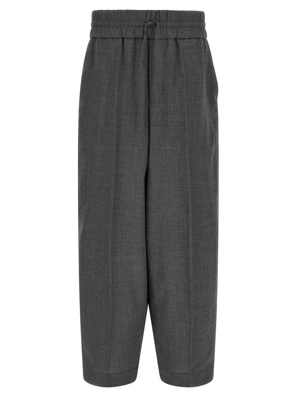 Virgin wool trousers with elastic