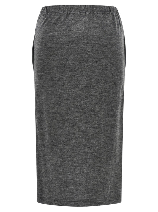 Mélange wool skirt