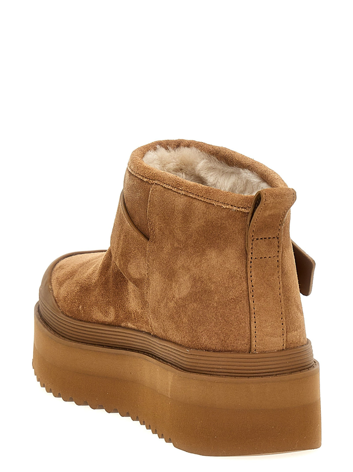 'Mellow Shearling Platform' ankle boots