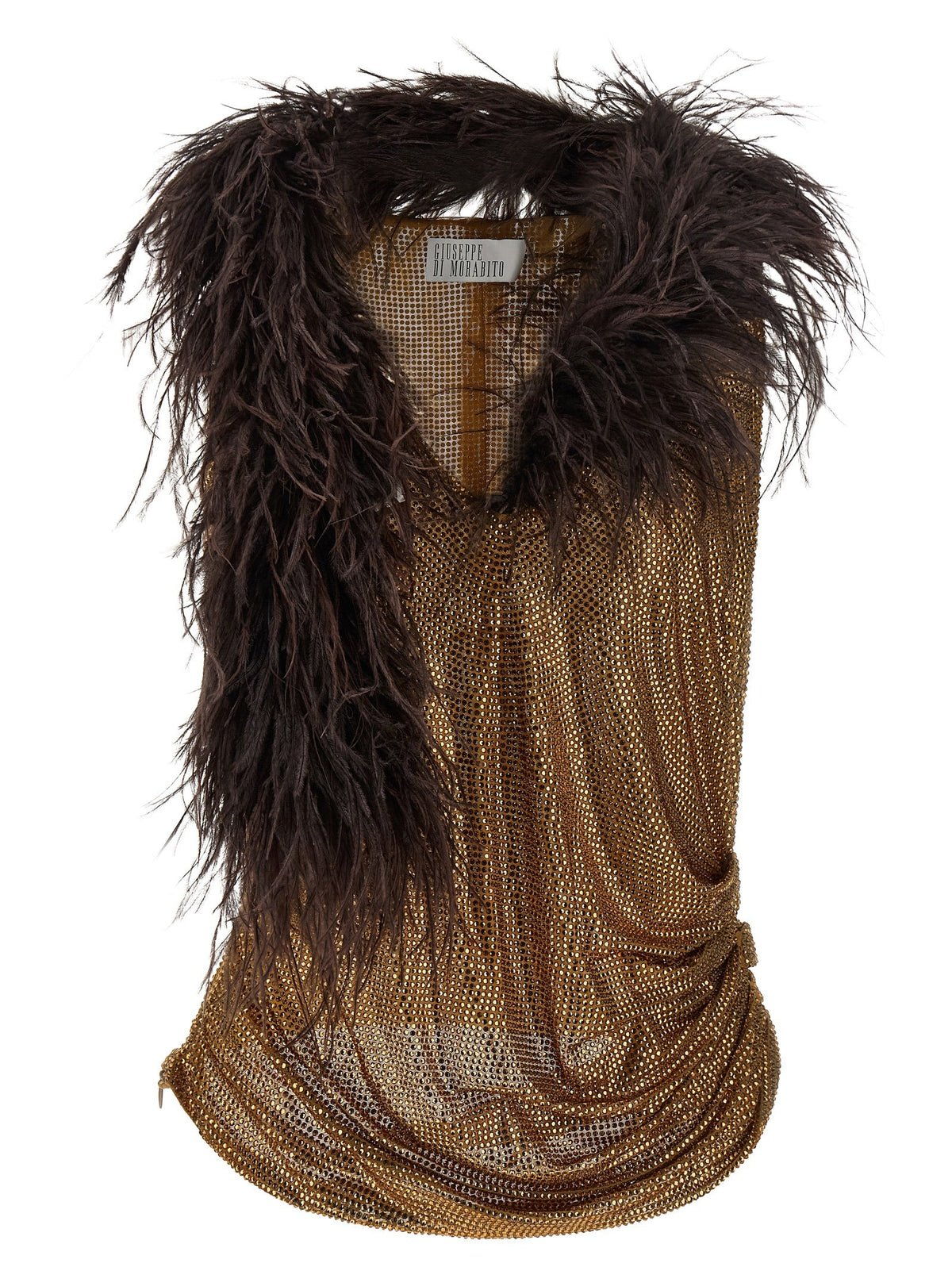 Mesh and feather top