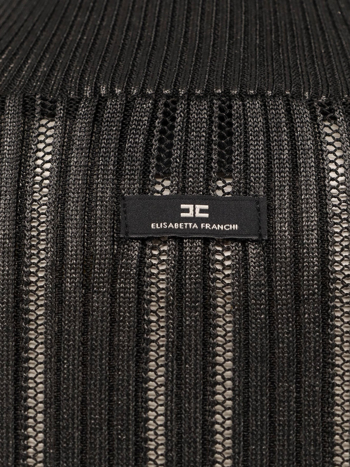 Metallic fabric turtleneck sweater