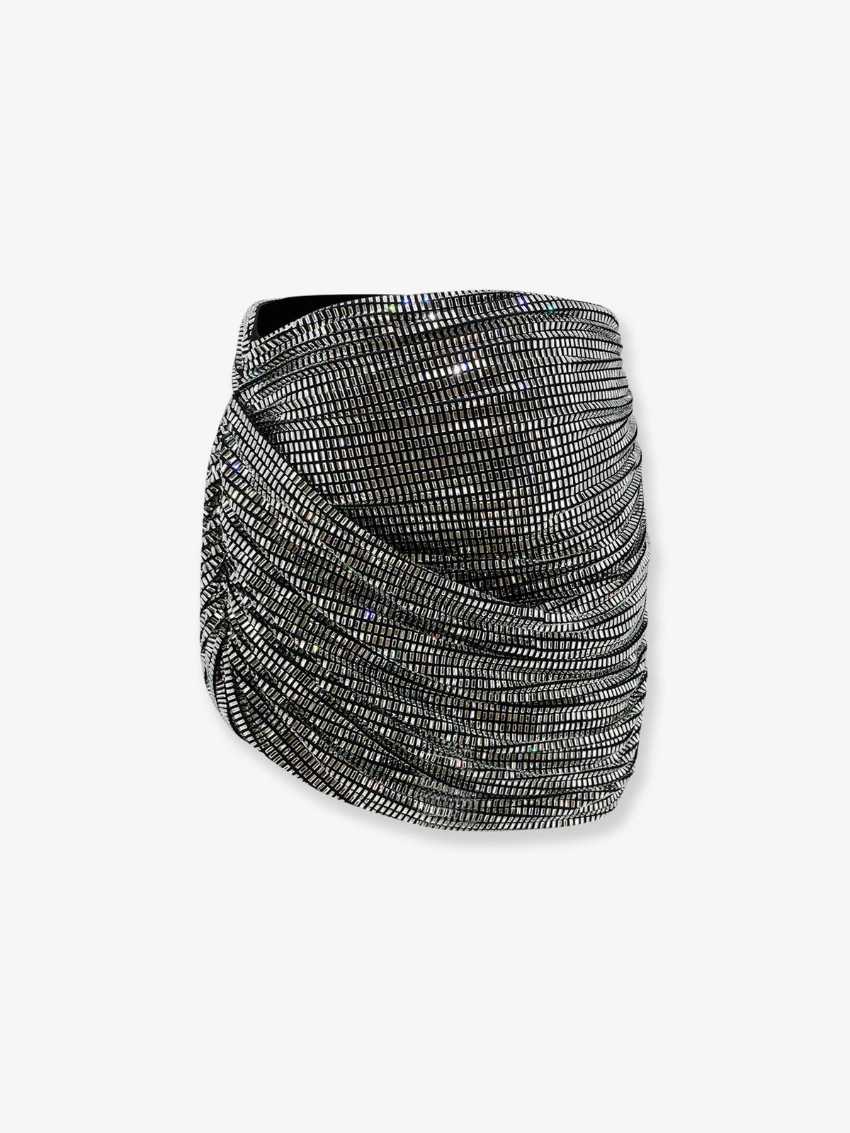 Mini skirt with silver rhinestones