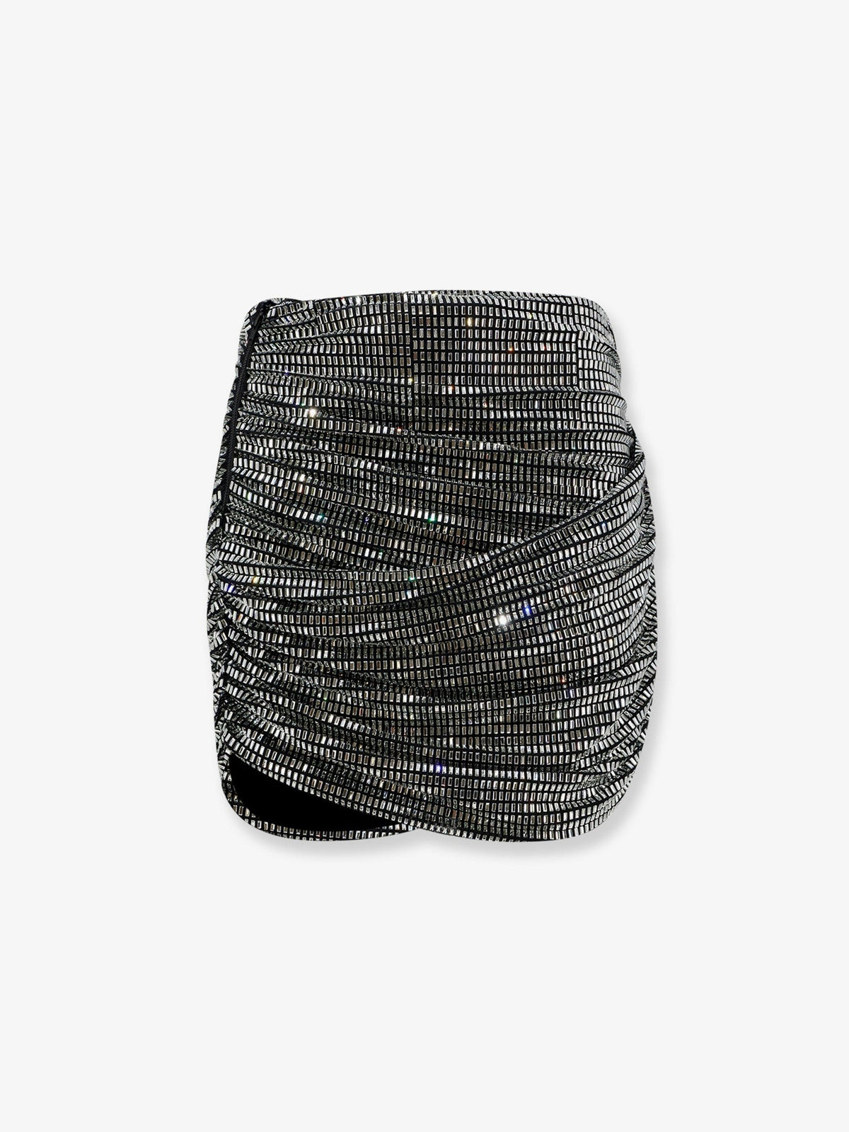 Mini skirt with silver rhinestones