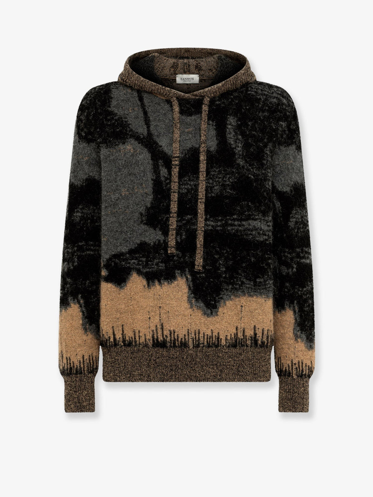 Mohair jacquard hoodie