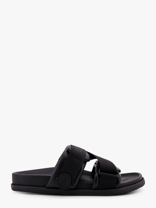 Mon summer leather sandals with nylon details