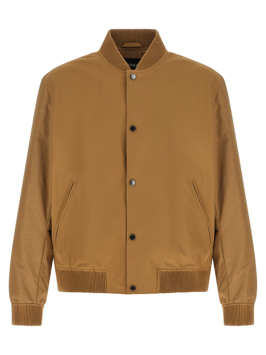 Monogram sleeve bomber jacket