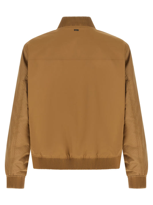 Monogram sleeve bomber jacket