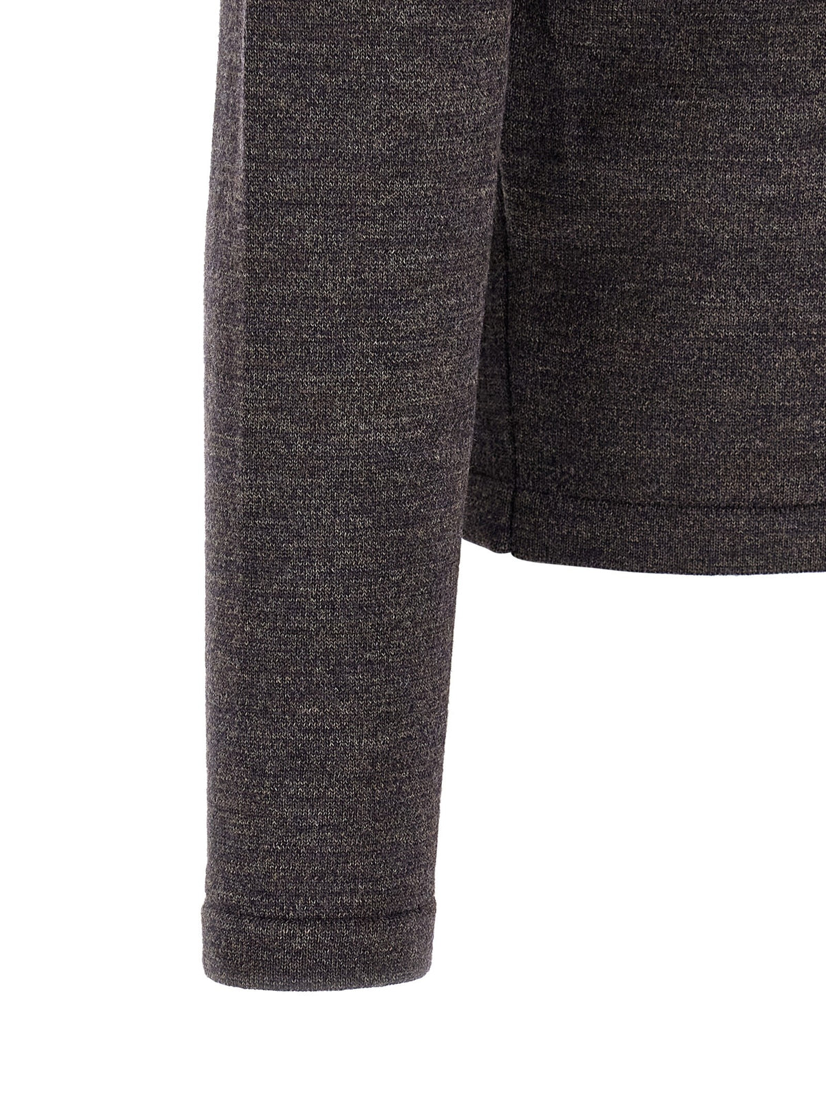 Mouliné wool polo shirt