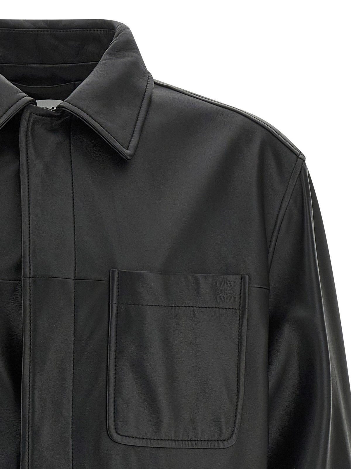 Nappa leather overshirt