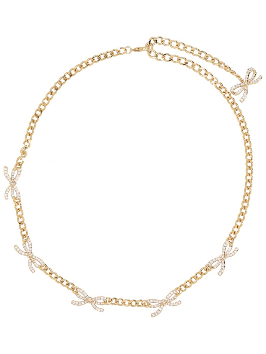 NECKLACE WITH BOWS AND CRYSTALS