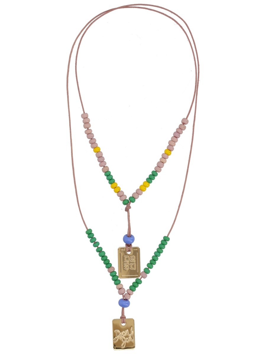 NECKLACE WITH LOGO PLAQUES