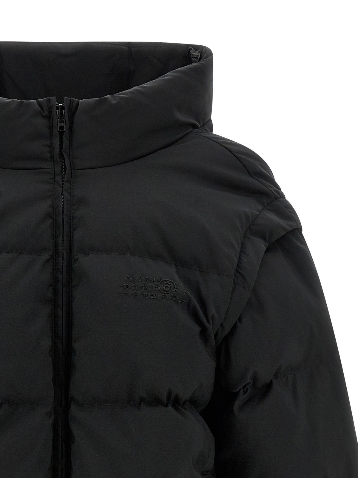'Numeric signature MM6' embroidery down jacket