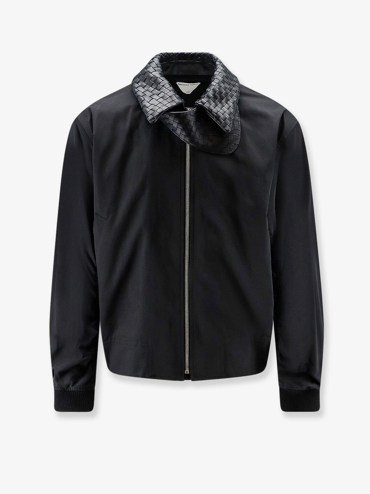 Nylon and cotton jacket with Intrecciato details