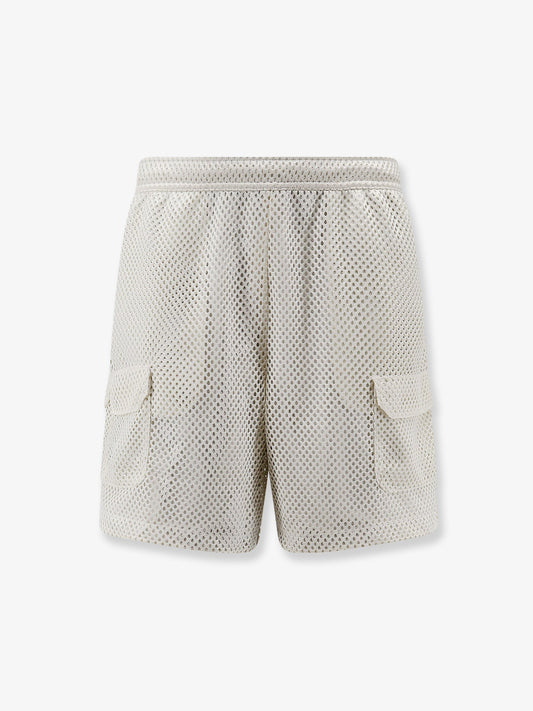 Nylon bermuda shorts with logo patch