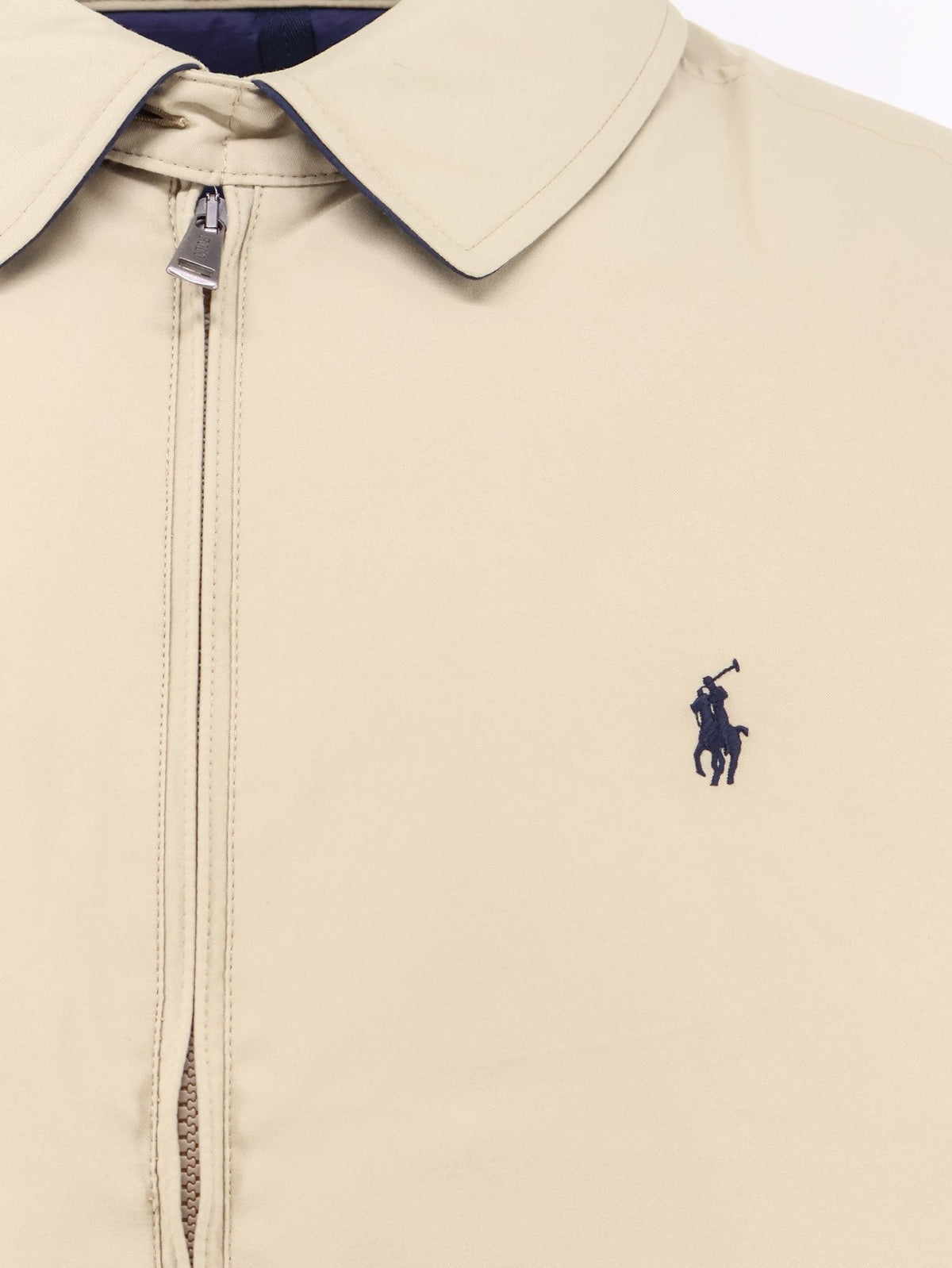Nylon down jacket with contrasting embroidered logo