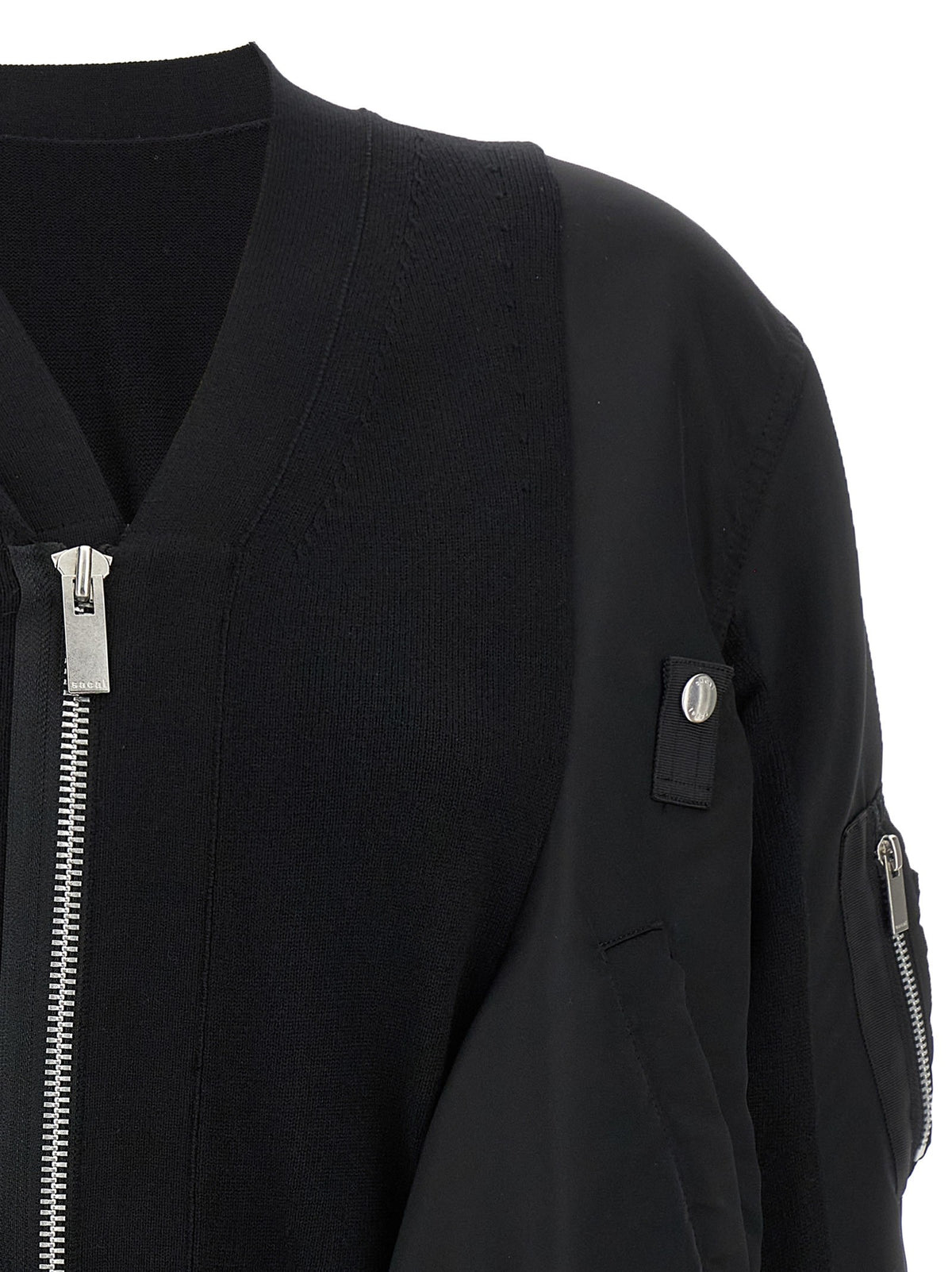 Nylon insert cardigan
