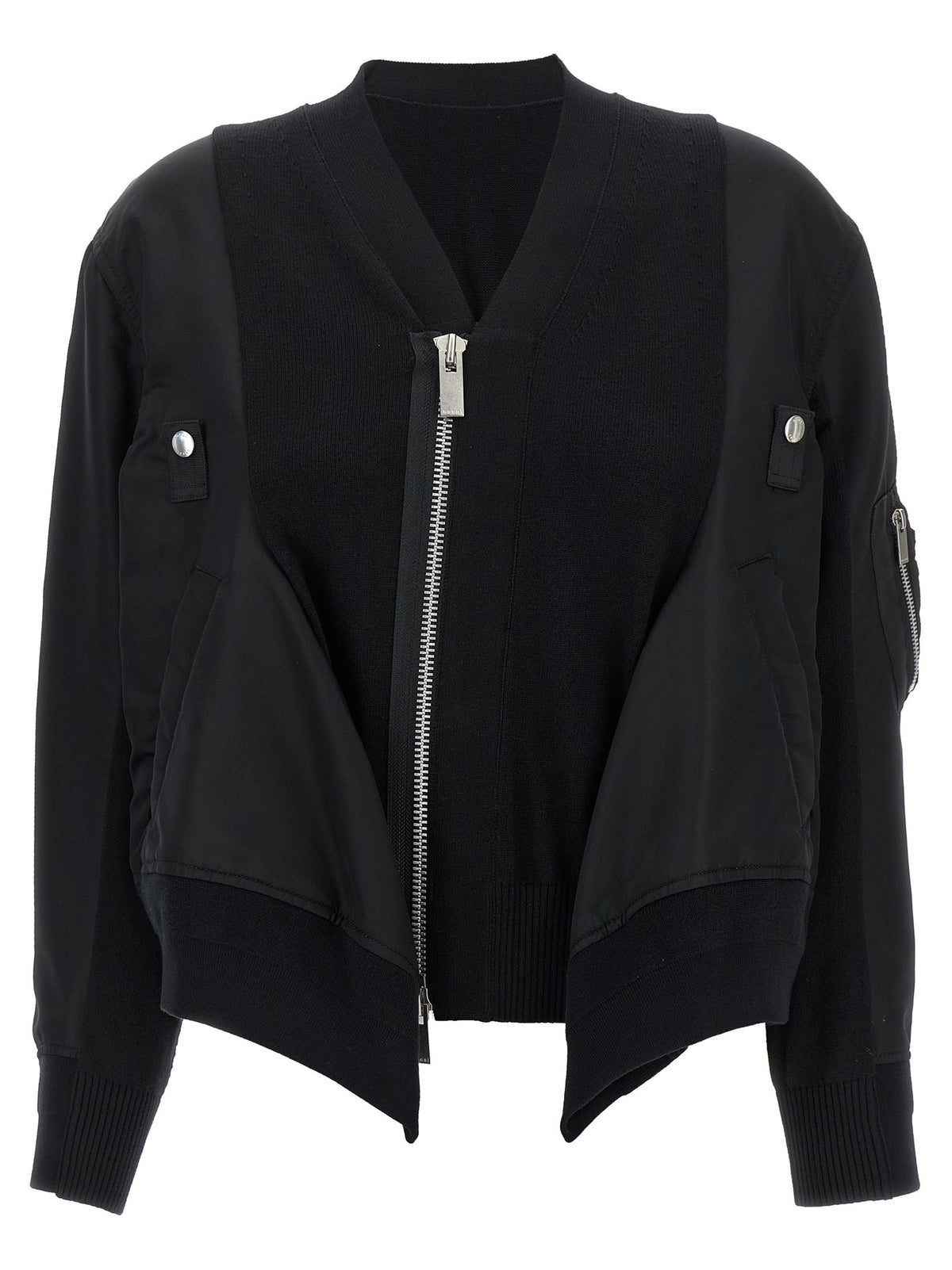 Nylon insert cardigan