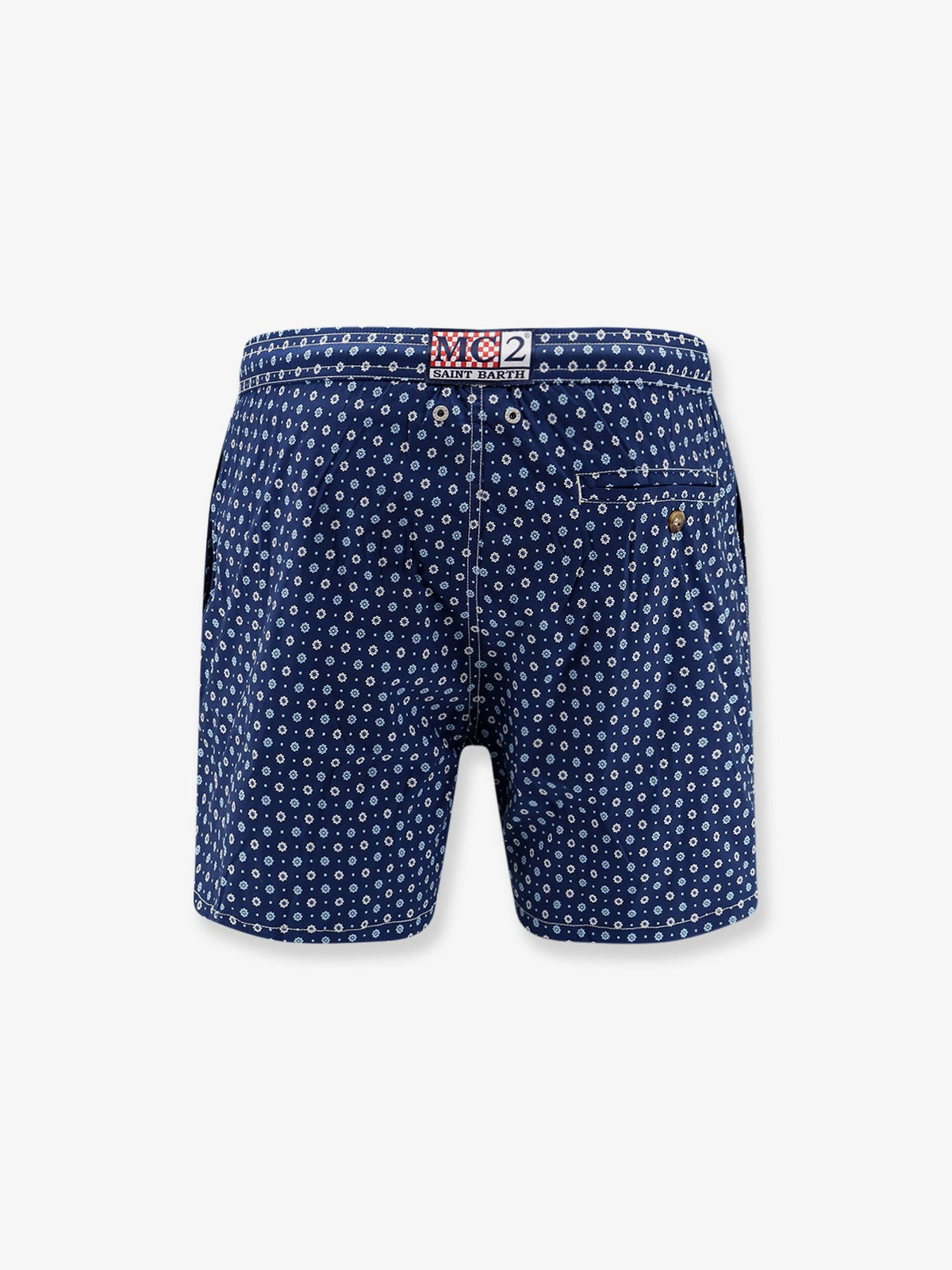 Nylon swim shorts with all-over micro pattern