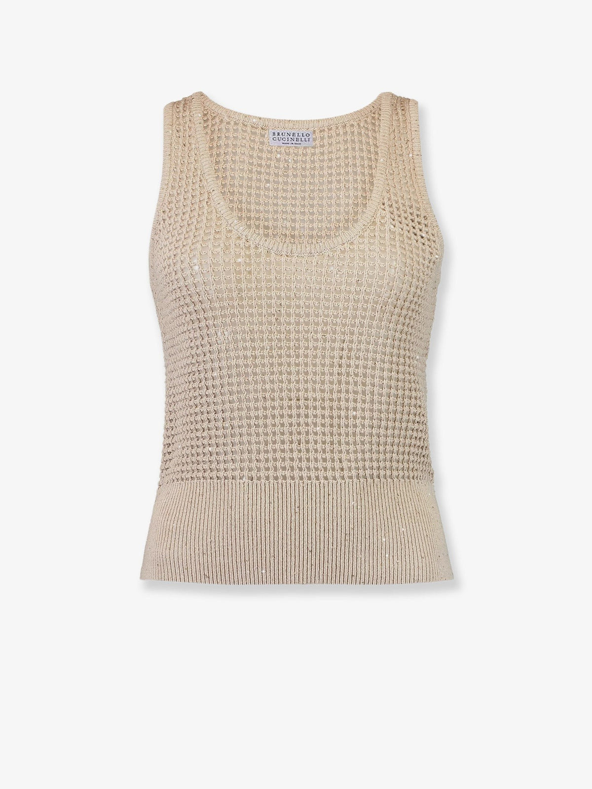 Openwork cotton knit top