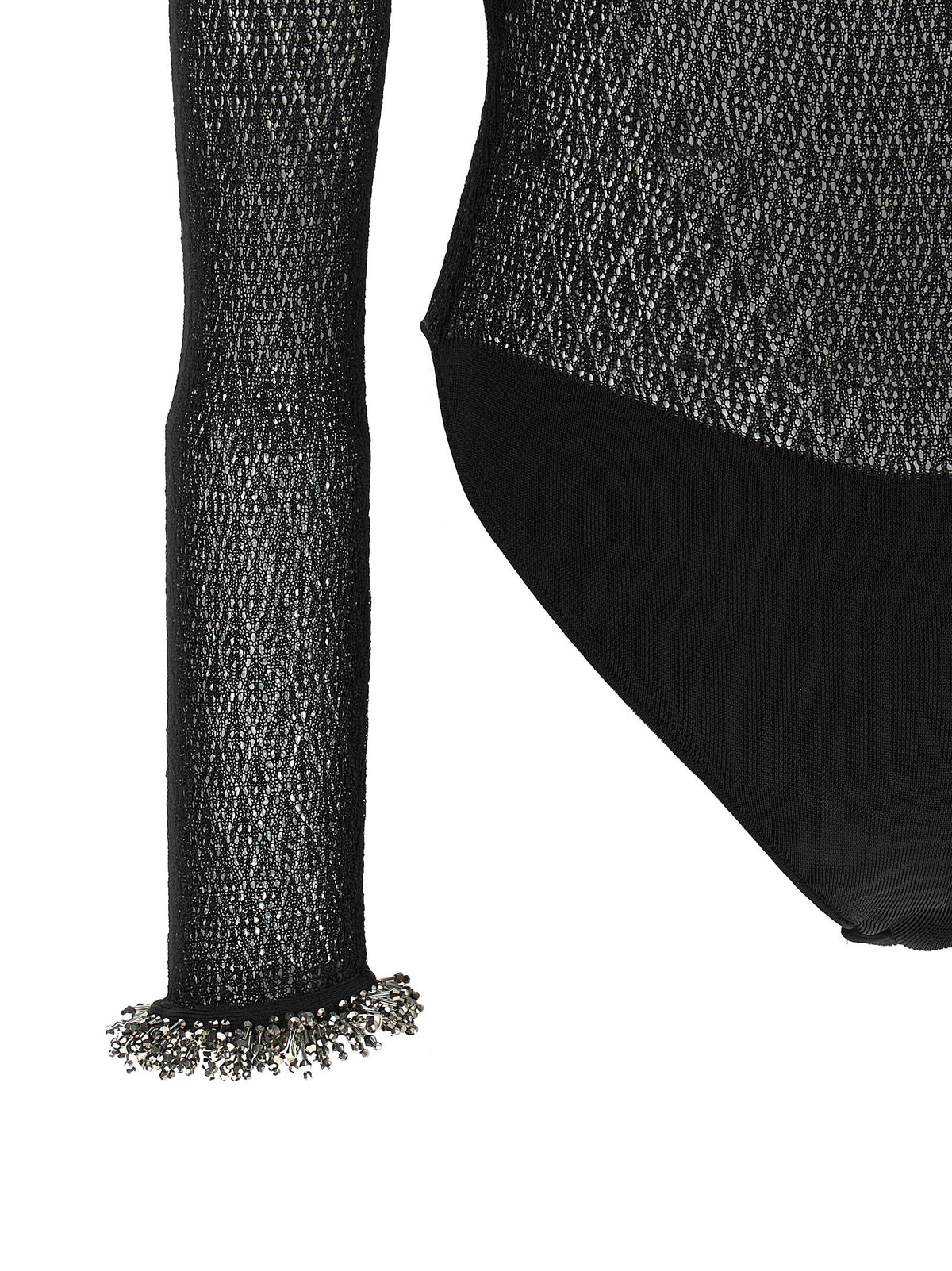 Openwork knitted bodysuit